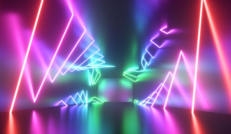 a decorative image of neon light reflections