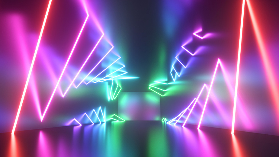 a decorative image of neon light reflections